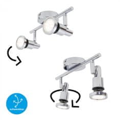 BRILONER BRILONER LED bodové svietidlo 27,5 cm 2xGU10 9,6 W 800lm chróm BRI 2992-028