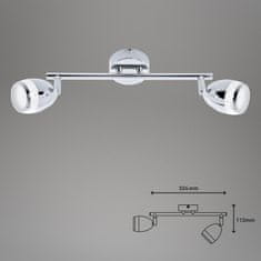 BRILONER BRILONER LED bodové svietidlo 32,4 cm 2x4W 350lm chróm BRI 2995-028