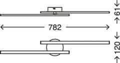 BRILONER BRILONER LED stropné svietidlo 78,2 cm 2x9W 1400lm hliník BRI 3163-029