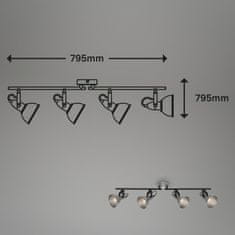 BRILONER BRILONER Bodové svietidlo 79,5 cm 4x E14 max. 40W antická strieborná BRILO 2049-044