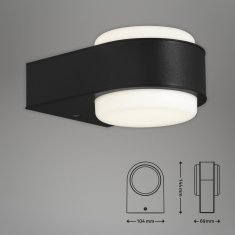 BRILONER BRILONER LED vonkajšie svietidlo 14,4 cm 6,5 W 650lm čierna BRILO 3035-015