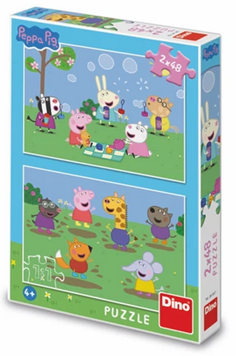 Puzzle Peppa Pig a kamarádi 2x48 dílků