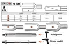 YATO Prípravok na guľové čapy riadenia YATO sada 5 dielov - YT-0616