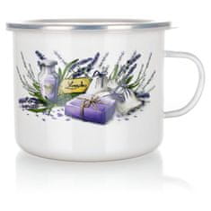 Banquet Hrnček smalt. pr.14cm 1,4l LAVENDER + plastové veko