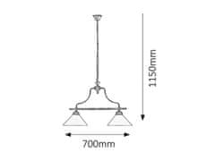 Rabalux Rabalux luster Marian E27 2x MAX 60W bronzová 2707