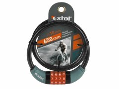 Extol Premium Zámok na bicykel číselný kód, Ø10mmx650mm, 4-miestny kód, EXTOL PREMIUM