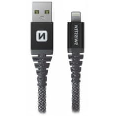 SWISSTEN dátový kabelkevlar usb / lightning 1,5 m antracit