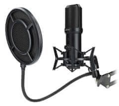 Nedis herný mikrofón GSMIC410BK/ notebook/stolný/ vypínač/ POP filter/ USB-A/ čierny