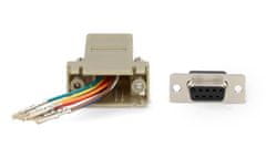 Nedis serial adaptér/ zásuvka D-SUB 9-Pin - zásuvka RJ45/ pooniklovaný/ slonovinová kosť/ blister