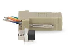 Nedis serial adaptér/ zásuvka D-SUB 9-Pin - zásuvka RJ45/ pooniklovaný/ slonovinová kosť/ blister