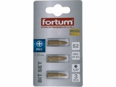 Fortum Bit krížový 3ks, PH 1x25mm, S2, FORTUM