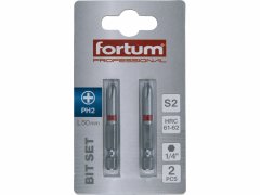 Fortum Bit krížový 2ks, PH 2x50mm, S2, FORTUM