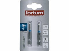 Fortum Bit krížový 2ks, PZ 1x50mm, S2, FORTUM