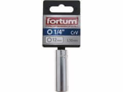 Fortum Kľúč nástrčný predĺžený, 12mm, 1/4”, FORTUM