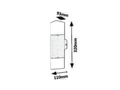 Rabalux Rabalux vonkajšie nástenné svietidlo Zadar E27 2x MAX 15W čierna IP44 7989