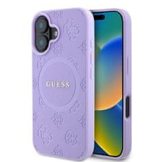 Guess Zadný kryt Saffiano Peony Stamp MagSafe pre iPhone 16 Purple