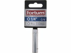 Fortum Kľúč nástrčný predĺžený, 9mm, 1/4”, FORTUM