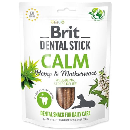 Brit Pochúťka Dental Stick Calm s Konopom a Srdcovníkom 7ks