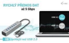 I-TEC USB-C nabíjací HUB Metal/ 7 portov/ USB-A 3.2 Gen 1/ kovový