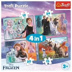 Puzzle Ledové království: Úžasný svět 4v1 (12,15,20,24 dílků)