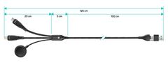 Connect IT Wirez 6in1 1x USB-C 1x Lightning 1x Watch charger 1,25 m ČIERNY (CCA-2300-BK)