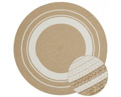 NORTHRUGS Kusový koberec Braided 105556 Creme Beige kruh – na von aj na doma 150x150 (priemer) kruh