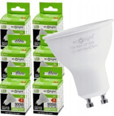 ECOLIGHT 6x LED žiarovka - GU10 - 10W - 900lm - 3000k - teplá farba