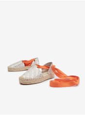 Guess Oranžovo-strieborné dámske vzorované espadrilky na zaväzovanie Guess Jalene 3 40