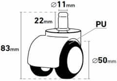 Extol Premium Kolieska otočné dvojité 2ks, O50mm, max. 25kg/1ks, EXTOL PREMIUM