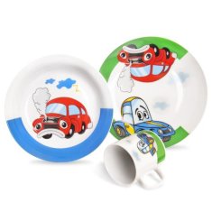 ORION Sada jedálenská porcelánová detská AUTO 3 ks 112351