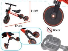 KIK KX5377_2 Trike Fix Mini bežecká trojkolka 3v1 s pedálmi červená