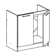 KONDELA Dolná skrinka dub sonoma, biela FABIANA S - 80ZL