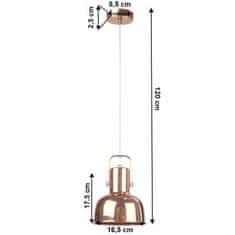 KONDELA Visiaca lampa v retro štýle kov rose gold AVIER TYP 3