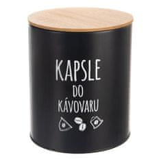 ORION 127563 Čierna dóza na kávové kapsule 16 cm BLACK