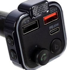 Xtrobb 22355 FM Bluetooth nabíjačka 12/24 V čierna