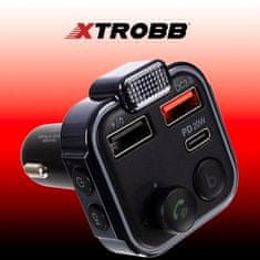 Xtrobb 22355 FM Bluetooth nabíjačka 12/24 V čierna