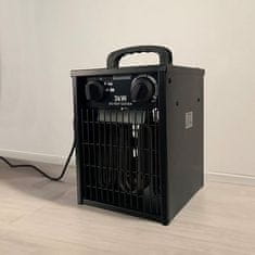 Kaminer 24361 Elektrický vykurovací ventilátor 3000 W, 514m3/h, IPX4, čierna