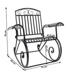 KONDELA Záhradné hojdacie kreslo čierne SAIDI kov 65 x 75 x 95 cm