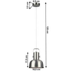 KONDELA Visiaca lampa v retro štýle kov matný nikel AVIER TYP 3