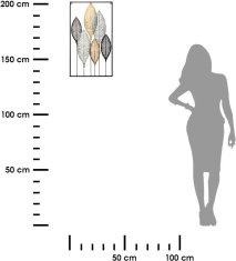 Dekorstyle Kovová ozdoba na stenu 37x65 cm