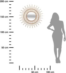 Dekorstyle Prútené nástenné zrkadlo Slnko 76 cm