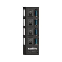 QUER USB 3.0 HUB 4 porty - pasívne KOM0940