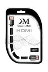 Krüger&Matz Kábel HDMI - zástrčka HDMI (AA) 1,8 m Kruger & Matz 4K sivá KM0329