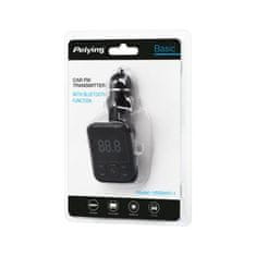 Peiying Vysielač do auta s funkciou bluetooth a USB portom, čierny URZ0467-1