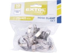 Extol Craft Spony hadicové (70505) antikorové 10ks, 25-40mm