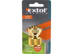 Extol Premium Rýchlospojka na hadicu (8876002) mosadzná, 1/2”, STOP ventil