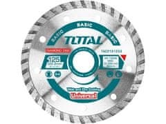 Total Diamantový kotúč TAC2131253 Kotouč diamantový řezný, Turbo, suché i mokré řezání, 125x22,2mm