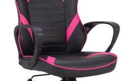 Autronic Herné kreslo Herní křeslo, potah kombinace černé a růžové ekokůže, houpací mechanismus, černý (KA-Y207 PINK)