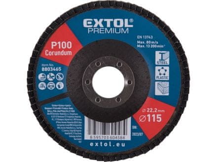 Extol Premium Kotouč lamelový 8803465 kotouč lamelový šikmý korundový, O115mm, P100