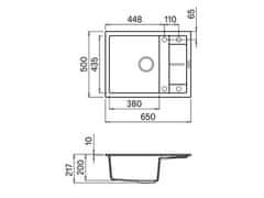 Elleci Granitový kuchyňský dřez s odkapem UNICO 125 G48